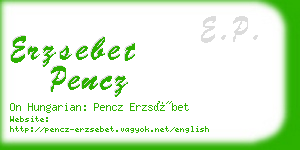 erzsebet pencz business card